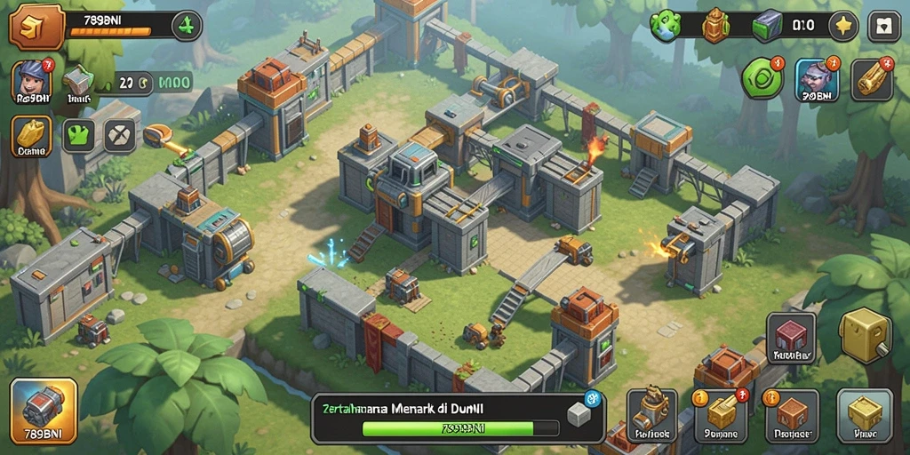 Tampilan gameplay 789BNI yang menegangkan dalam pertahanan menara.