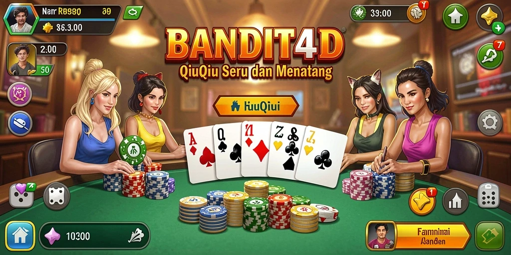 Tampilan gameplay BANDIT4D dalam permainan QiuQiu yang mendebarkan.