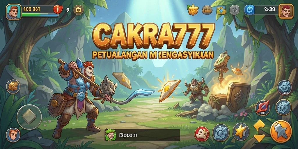 Tampilan gameplay seru CAKRA777 dengan karakter yang dinamis.