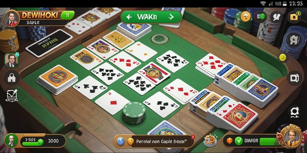 Tampilan menarik dari gameplay Gaple di DEWIHOKI.