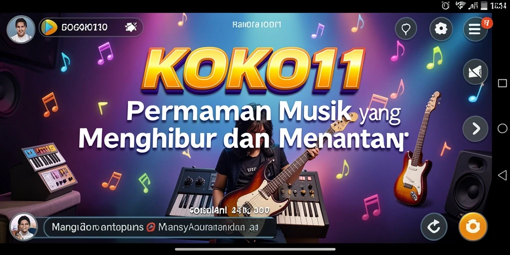 Screenshot gameplay KOKO11 menampilkan pemain yang mengikuti irama musik.
