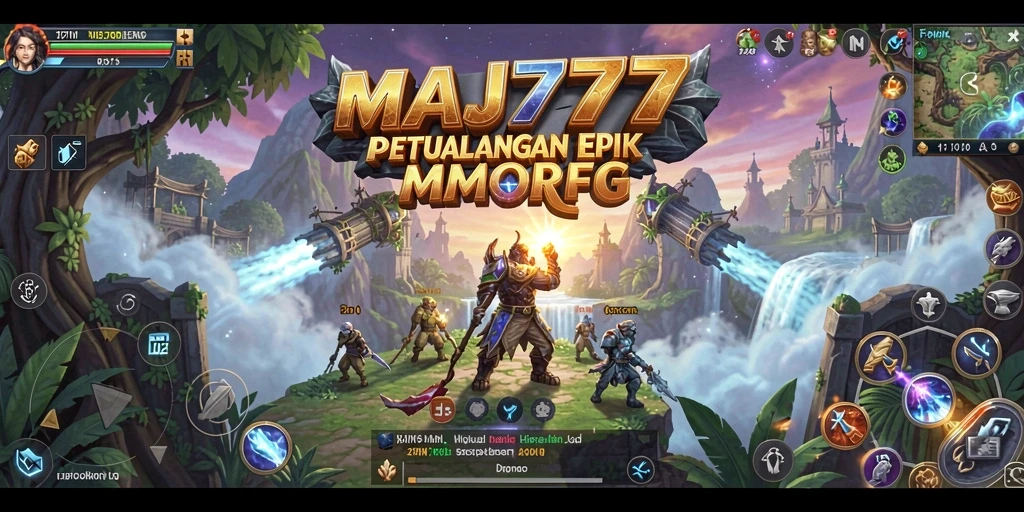 Screenshot gameplay MAJ777 menampilkan pertarungan epik dalam dunia MMORPG.