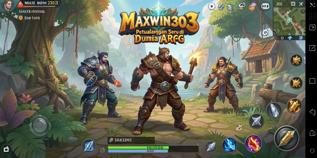 Tangkapan layar gameplay <strong>MAXWIN303</strong> menampilkan pertarungan seru dalam dunia fantasi.