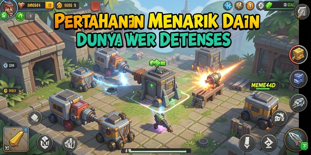 Gameplay seru dan menantang di MEME4D Tower Defense.