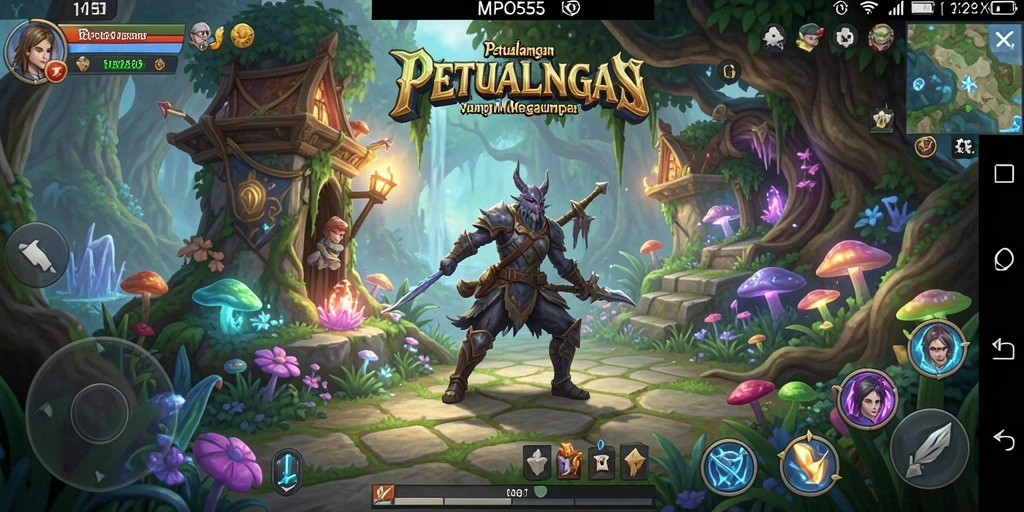 Screenshot MPO555 menampilkan aksi seru dalam pertempuran karakter RPG.