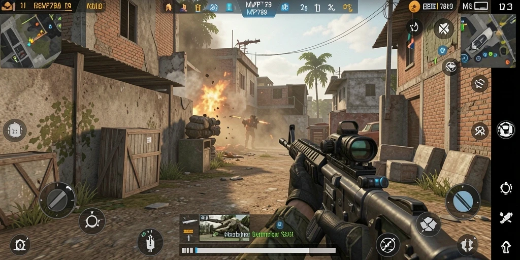 Tangkapan layar dari gameplay seru <strong>MVP789</strong> yang menampilkan aksi tembak-menembak.