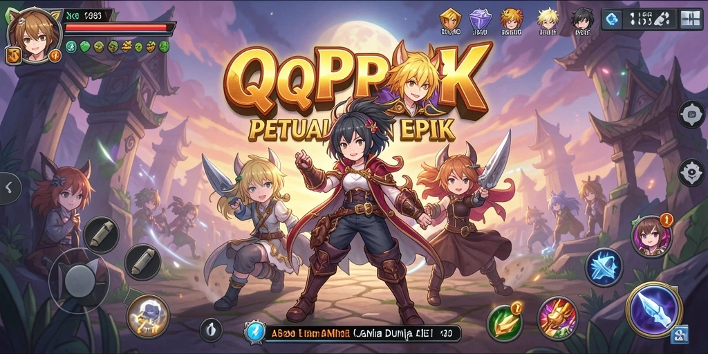 Tampilan gameplay <strong>QQRP</strong> yang penuh aksi dan karakter menarik.