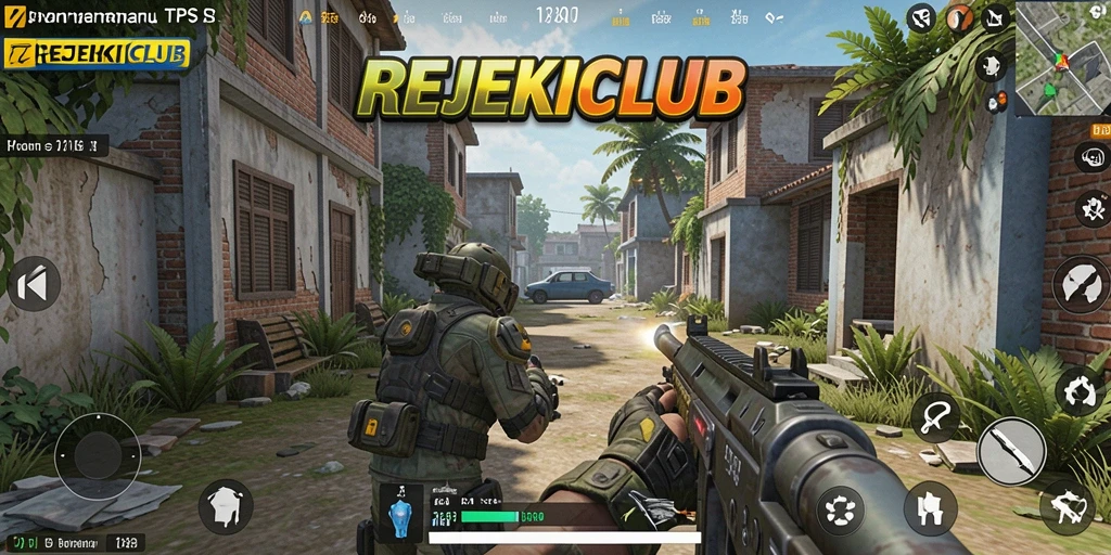 Screenshot gameplay utama REJEKICLUB, menunjukkan aksi menantang di arena.