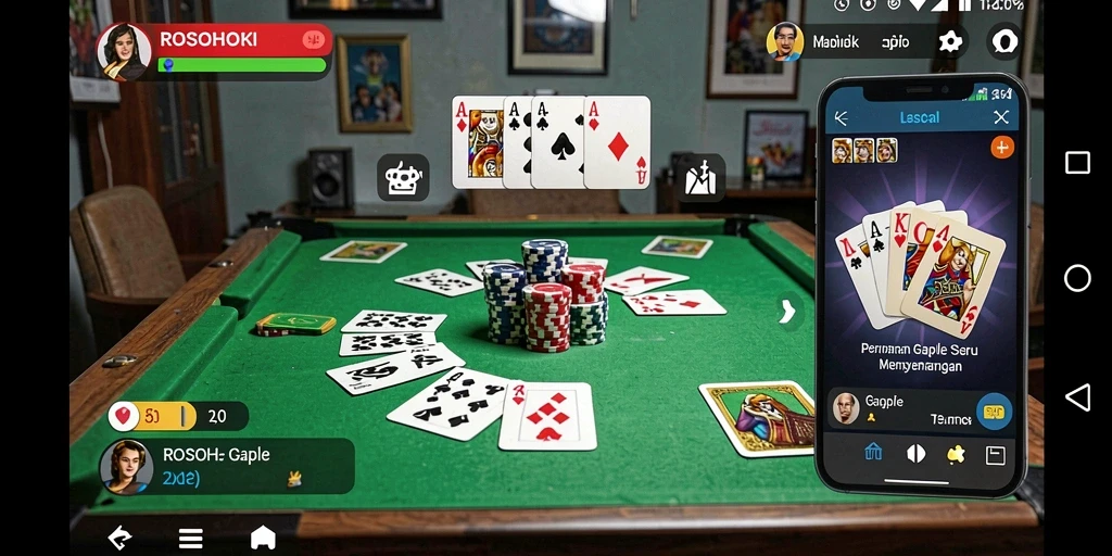 Tampilan gameplay Gaple yang seru dan interaktif.