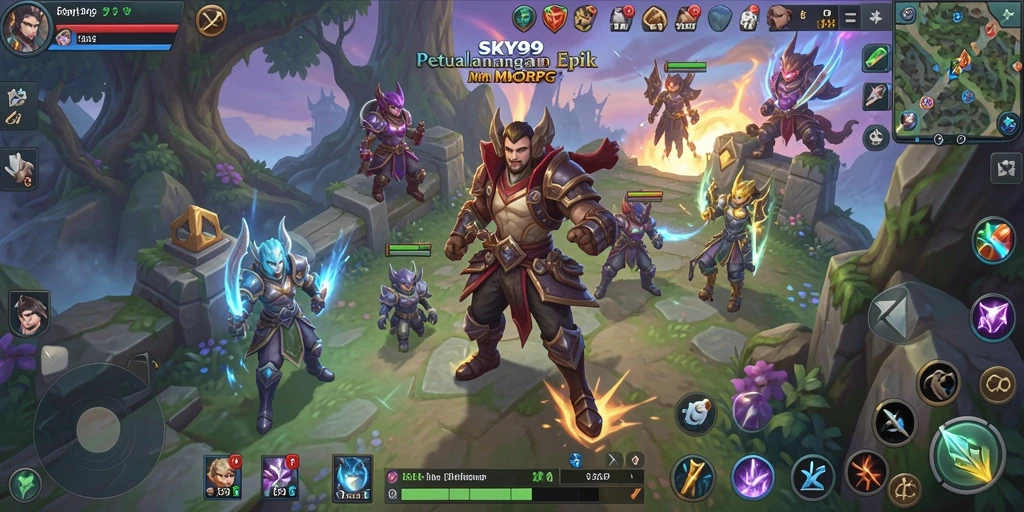 Tampilan menarik dari gameplay <strong>SKY99</strong> dengan petualangan di dunia fantasi.