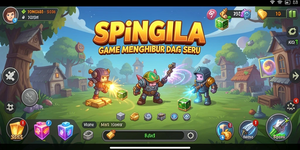 Screenshot menampilkan gameplay SPINGILA yang seru dan penuh warna.