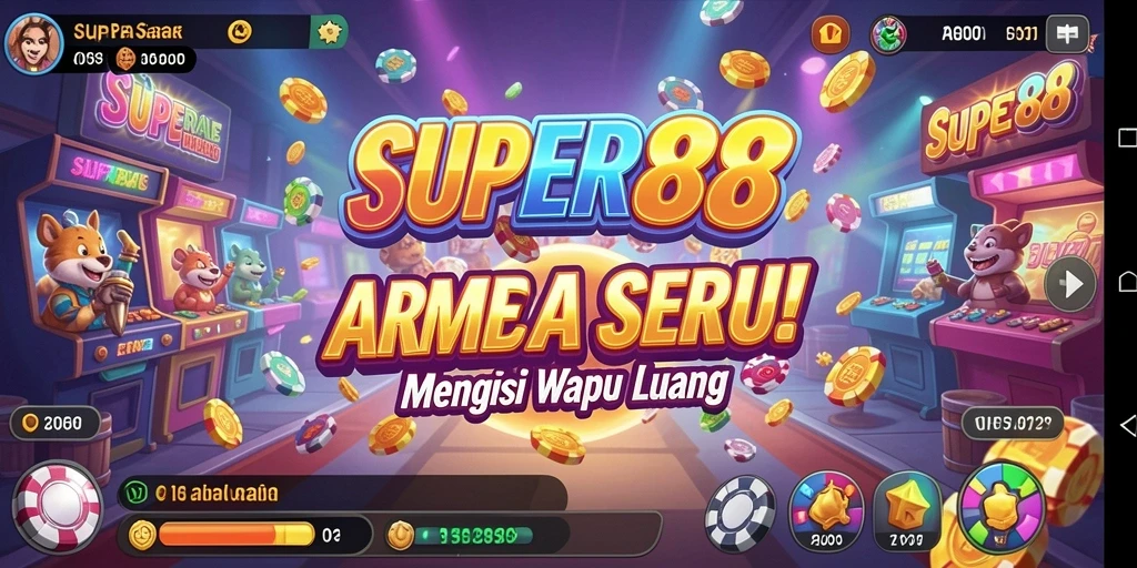 Tangkapan layar utama SUPER88 menampilkan aksi gameplay arcade yang dinamis.