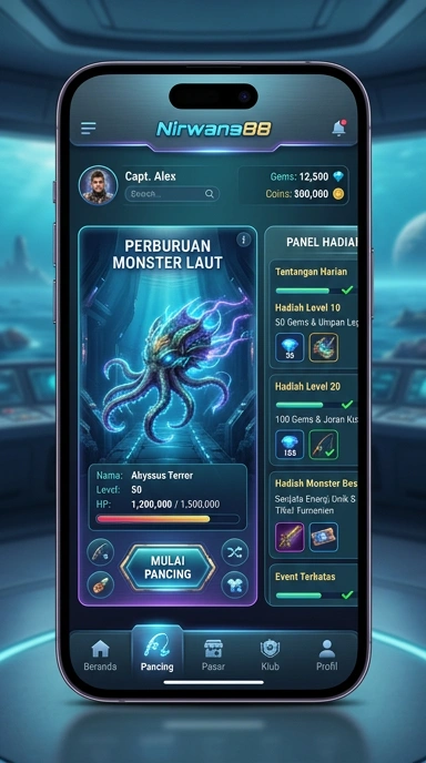 Tampilan antarmuka pengguna di aplikasi nirwana88 yang intuitif.